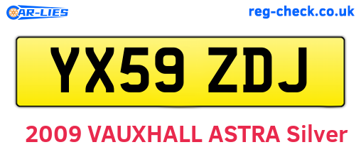 YX59ZDJ are the vehicle registration plates.