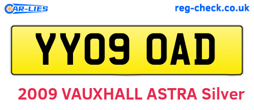 YY09OAD are the vehicle registration plates.