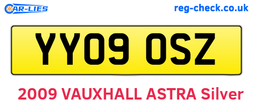 YY09OSZ are the vehicle registration plates.