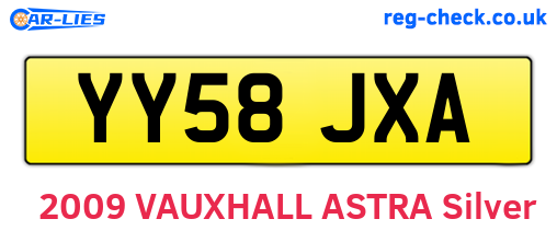 YY58JXA are the vehicle registration plates.