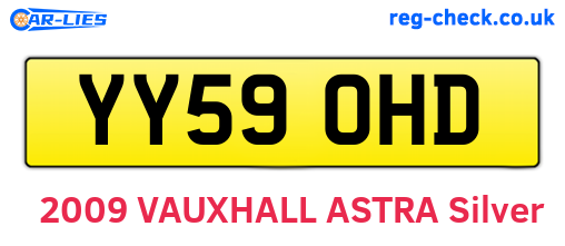 YY59OHD are the vehicle registration plates.