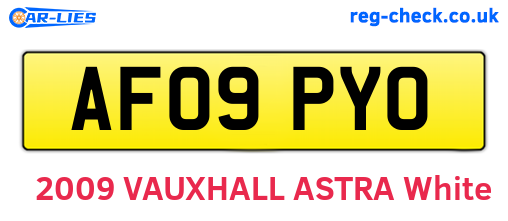 AF09PYO are the vehicle registration plates.