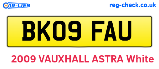 BK09FAU are the vehicle registration plates.