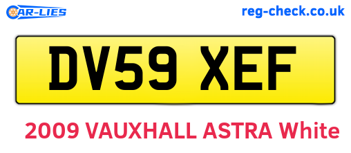 DV59XEF are the vehicle registration plates.