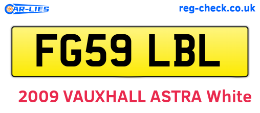 FG59LBL are the vehicle registration plates.