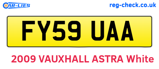 FY59UAA are the vehicle registration plates.
