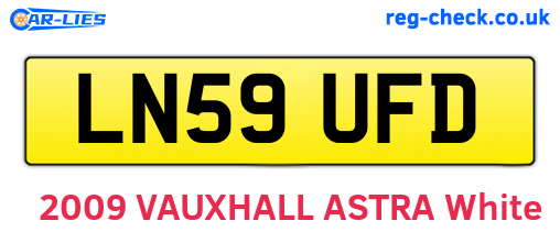 LN59UFD are the vehicle registration plates.