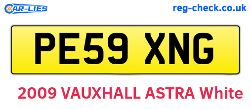 PE59XNG are the vehicle registration plates.