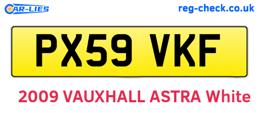 PX59VKF are the vehicle registration plates.