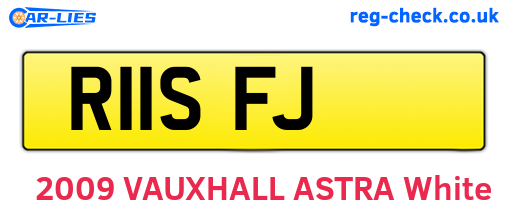 R11SFJ are the vehicle registration plates.