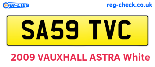 SA59TVC are the vehicle registration plates.