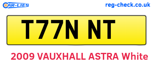 T77NNT are the vehicle registration plates.