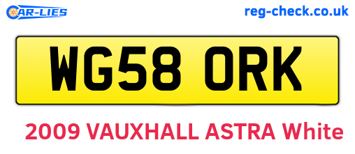 WG58ORK are the vehicle registration plates.