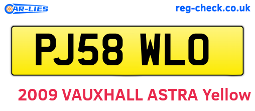 PJ58WLO are the vehicle registration plates.