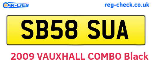 SB58SUA are the vehicle registration plates.