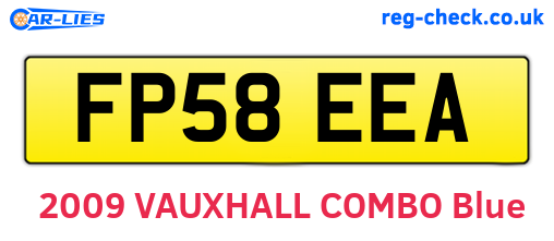 FP58EEA are the vehicle registration plates.