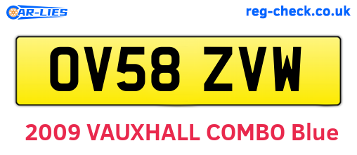 OV58ZVW are the vehicle registration plates.