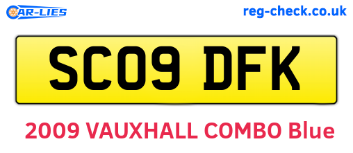 SC09DFK are the vehicle registration plates.