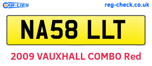 NA58LLT are the vehicle registration plates.