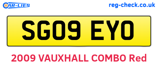 SG09EYO are the vehicle registration plates.