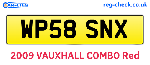 WP58SNX are the vehicle registration plates.