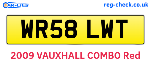 WR58LWT are the vehicle registration plates.