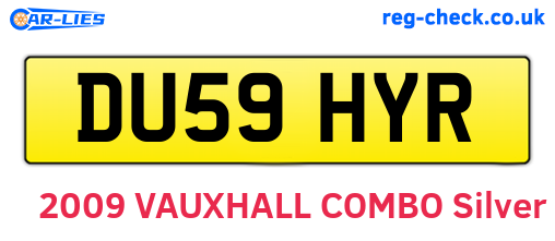 DU59HYR are the vehicle registration plates.