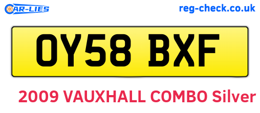 OY58BXF are the vehicle registration plates.