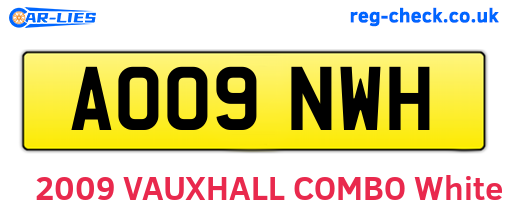 AO09NWH are the vehicle registration plates.