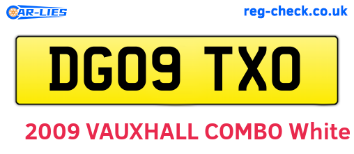 DG09TXO are the vehicle registration plates.