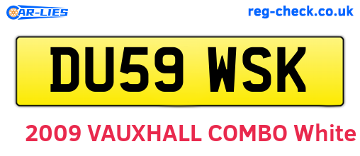 DU59WSK are the vehicle registration plates.