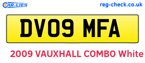 DV09MFA are the vehicle registration plates.