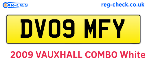 DV09MFY are the vehicle registration plates.
