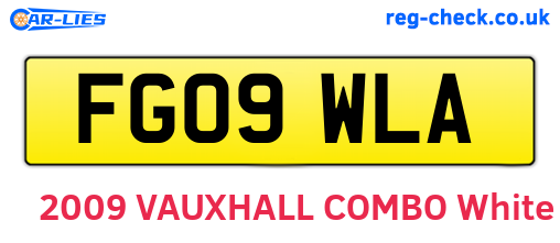 FG09WLA are the vehicle registration plates.