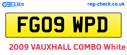 FG09WPD are the vehicle registration plates.