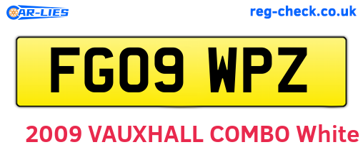FG09WPZ are the vehicle registration plates.