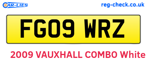 FG09WRZ are the vehicle registration plates.