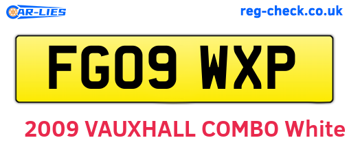 FG09WXP are the vehicle registration plates.