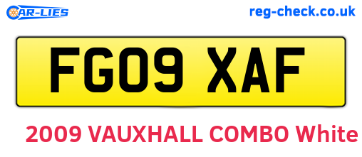 FG09XAF are the vehicle registration plates.