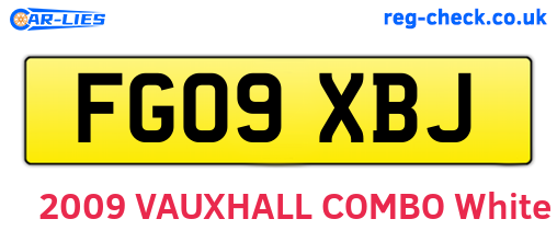 FG09XBJ are the vehicle registration plates.