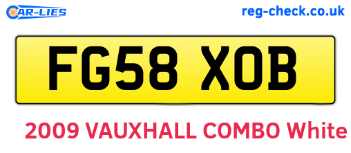 FG58XOB are the vehicle registration plates.