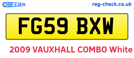 FG59BXW are the vehicle registration plates.