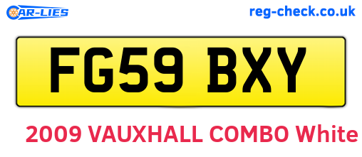 FG59BXY are the vehicle registration plates.