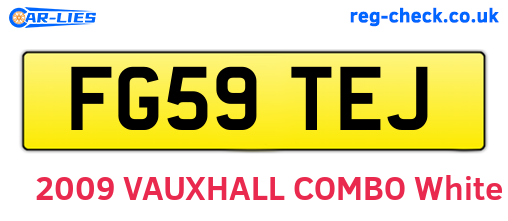 FG59TEJ are the vehicle registration plates.
