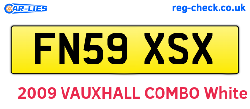FN59XSX are the vehicle registration plates.