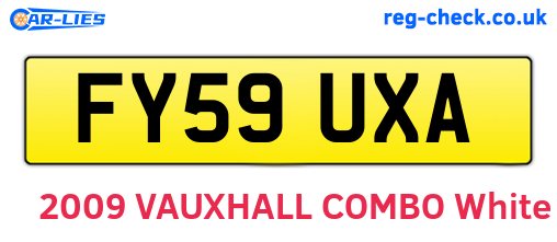 FY59UXA are the vehicle registration plates.