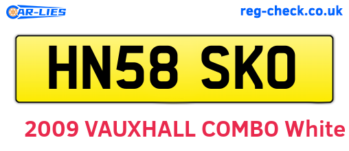 HN58SKO are the vehicle registration plates.