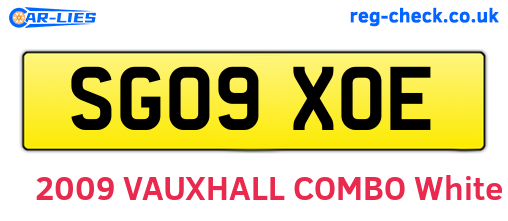 SG09XOE are the vehicle registration plates.
