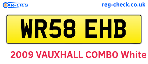 WR58EHB are the vehicle registration plates.