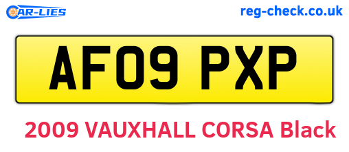 AF09PXP are the vehicle registration plates.